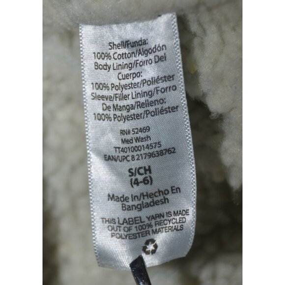 Time And Tru Denim Blue Jean Trucker Jacket Size S 4-6 Sherpa Lined Pockets Warm - Picture 10 of 11